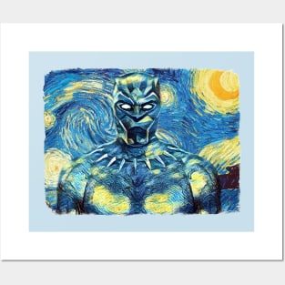 Black Panther Van Gogh Style Posters and Art